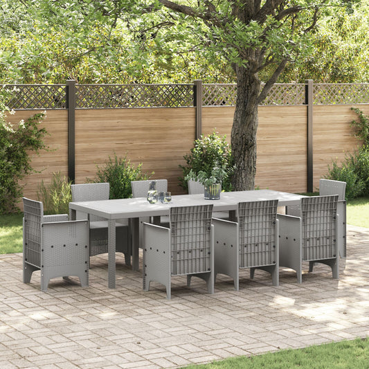 vidaXL Terrassentisch Hellgrau Metall, Synthetische Materialien Groß