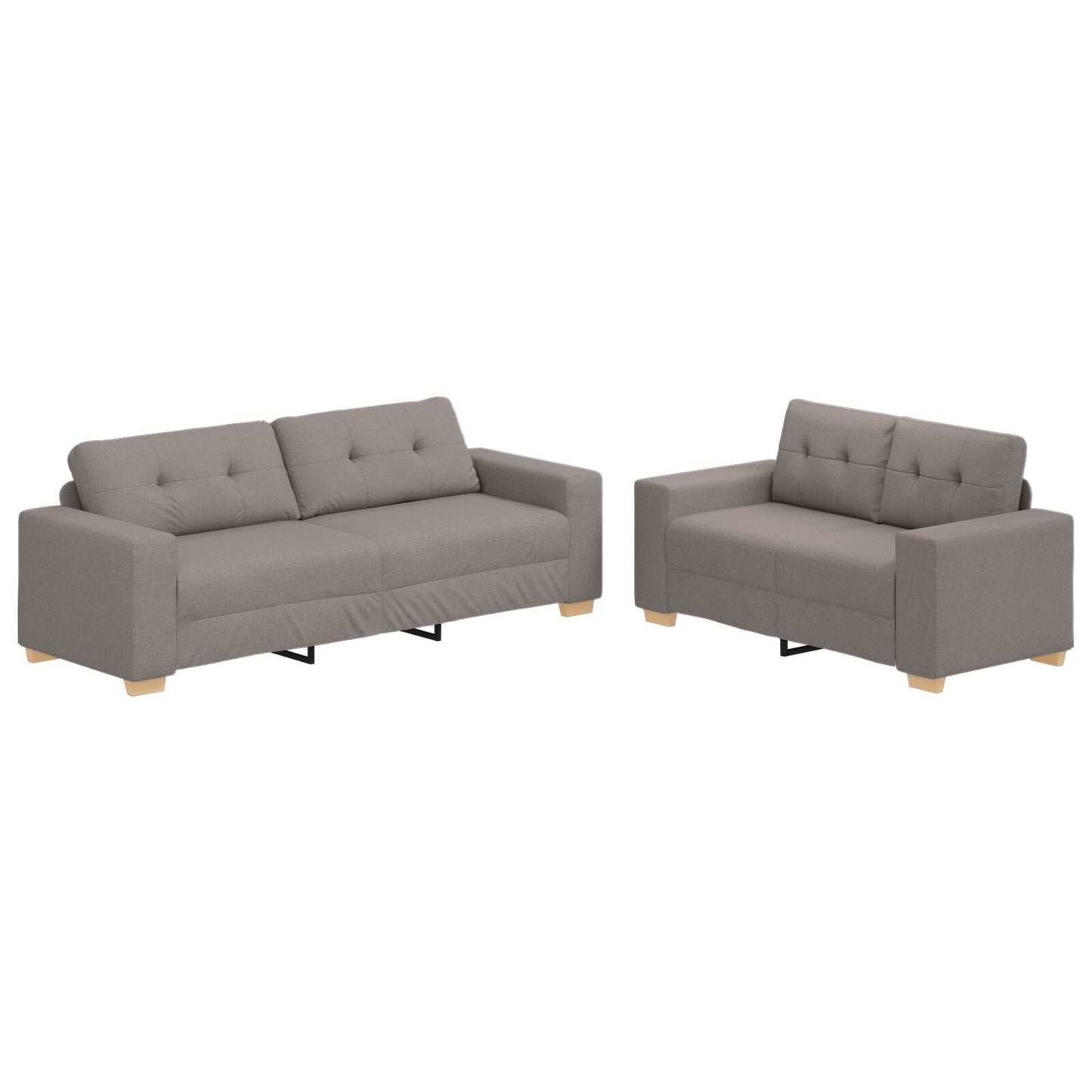 vidaXL 2-teiliges Sofa Set mit Kissen aus taupe Stoff