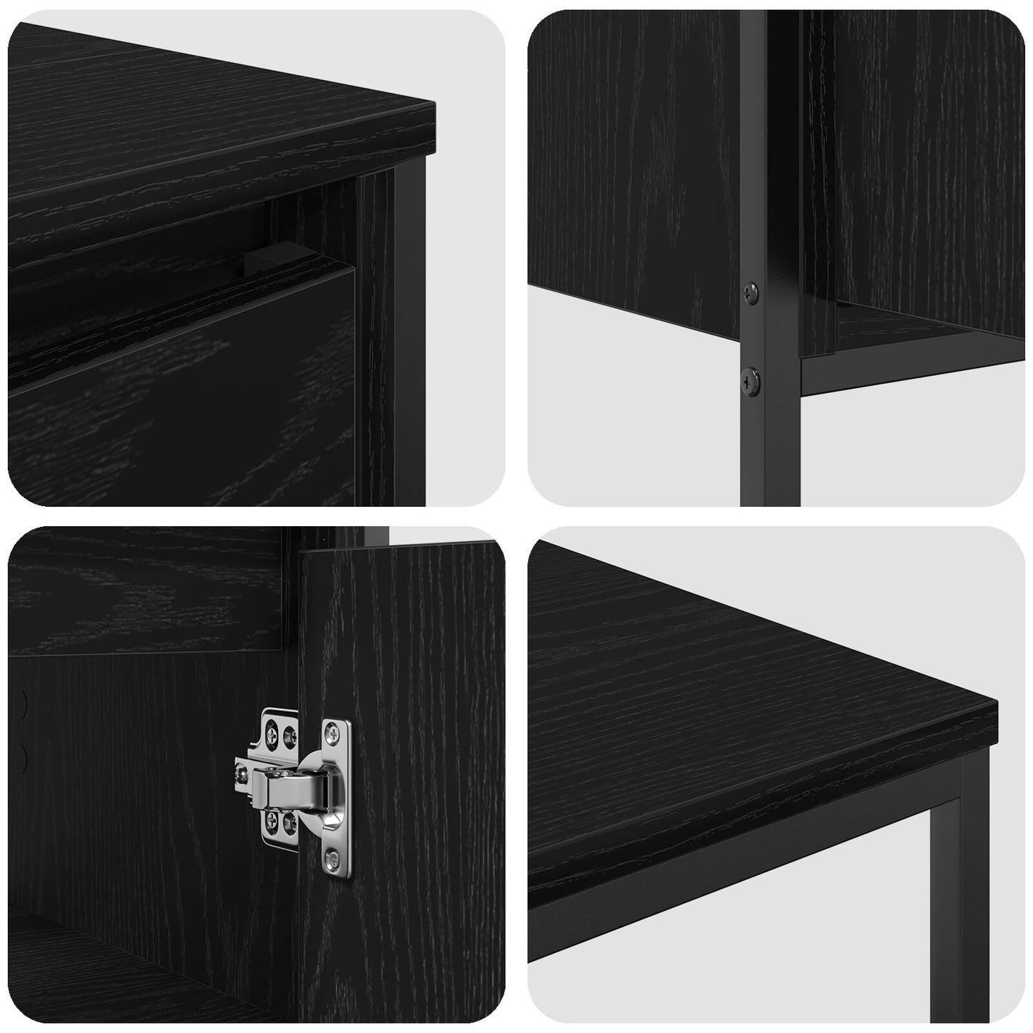 vidaXL 3-teilige Badezimmermöbel Set Schwarze Eiche Holzwerkstoff