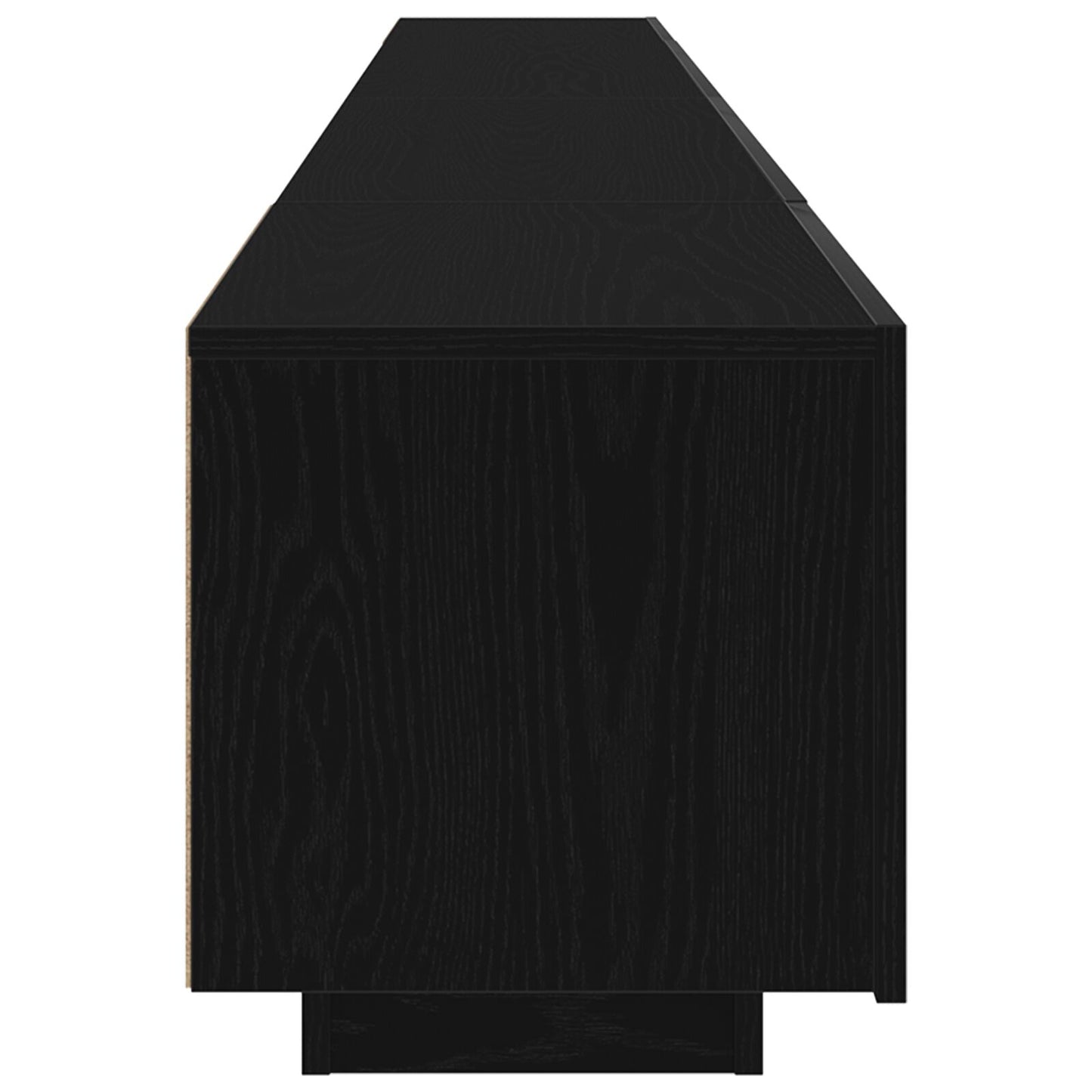 vidaXL TV-Schrank mit LED-Leuchten, schwarz, Eiche, 260x35x40 cm, Holzwerkstoff