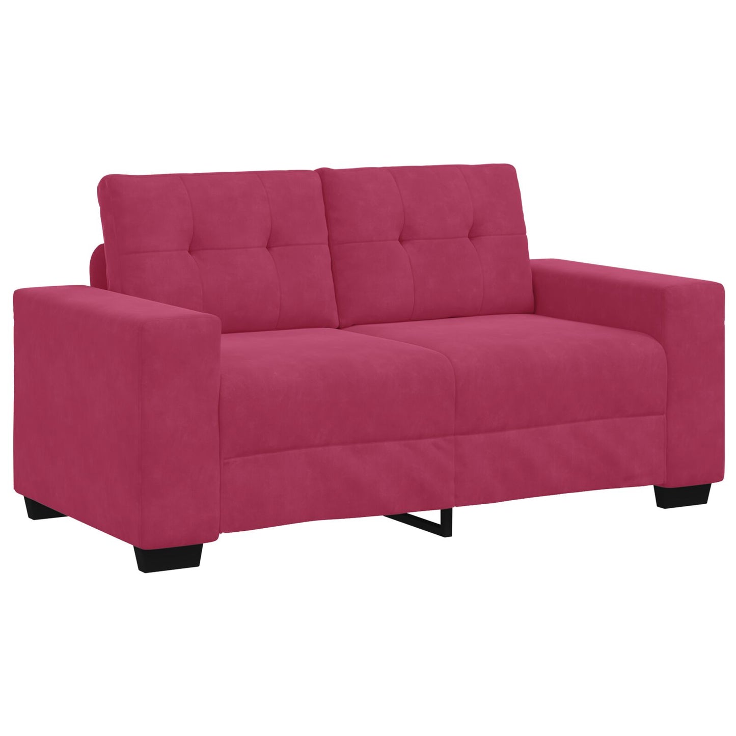 vidaXL 3-teiliges Sofaset mit Kissen Weinrot Samt