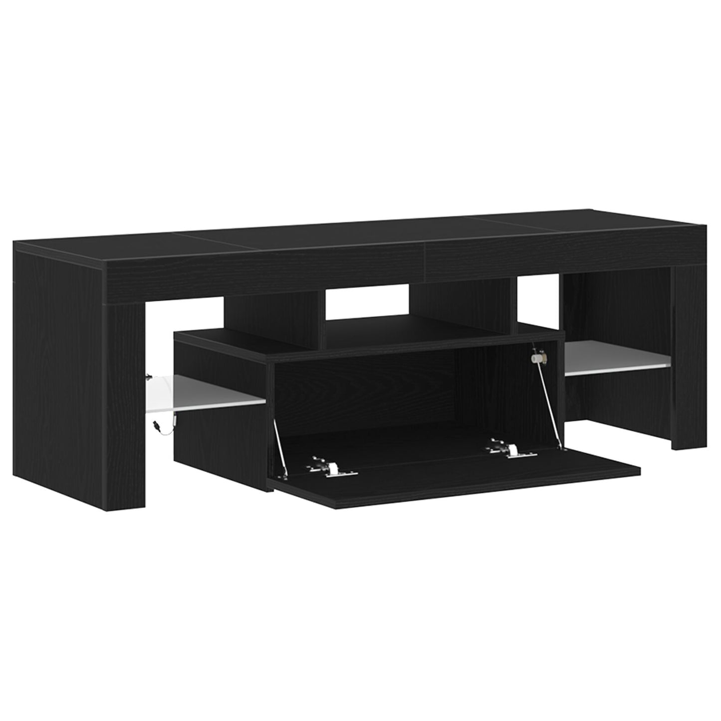 vidaXL TV-Schrank mit LED-Lichtern, schwarz, Eiche, 120x35x40 cm