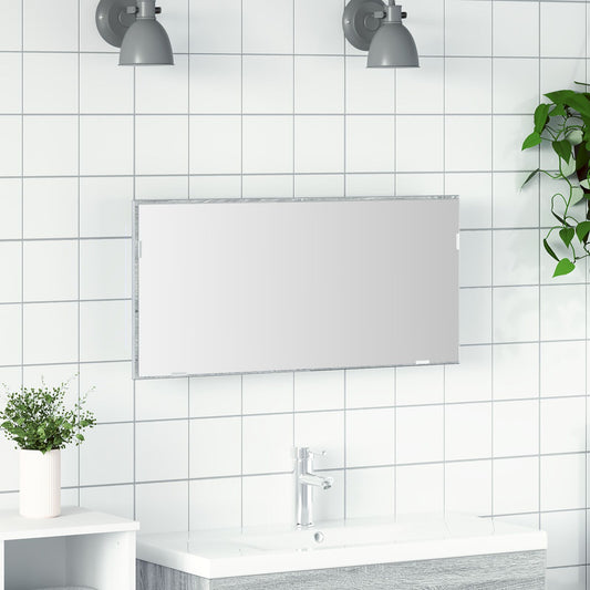 vidaXL Badezimmer-Spiegelschrank mit LED Licht Grau Sonoma 80x37 cm