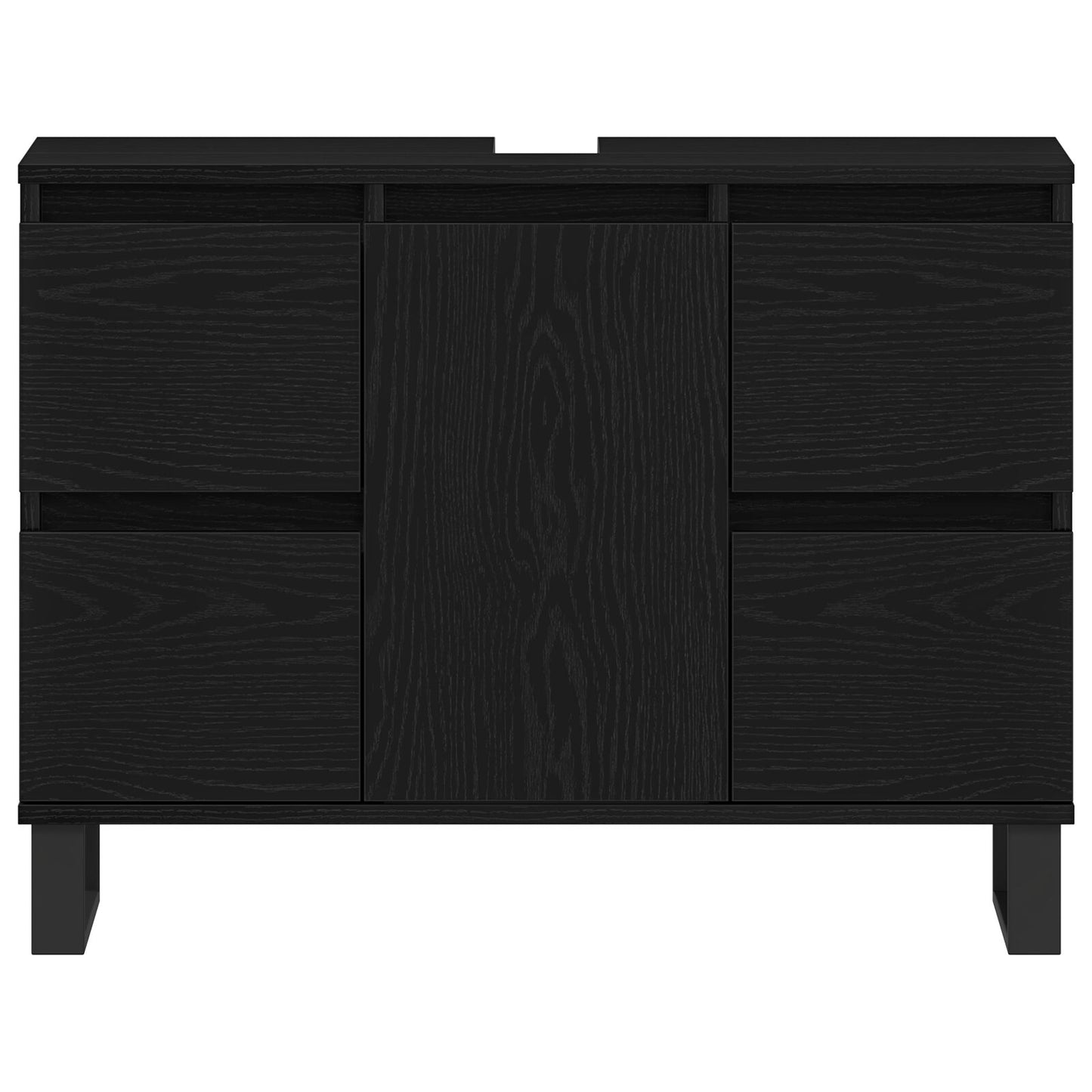 vidaXL Waschbeckenschrank Schwarze Eiche 80x33x60 cm Holzwerkstoff