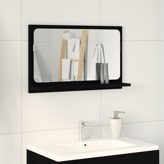 vidaXL Badspiegel Schwarz Eiche 60x10,5x37 cm Holzwerkstoff