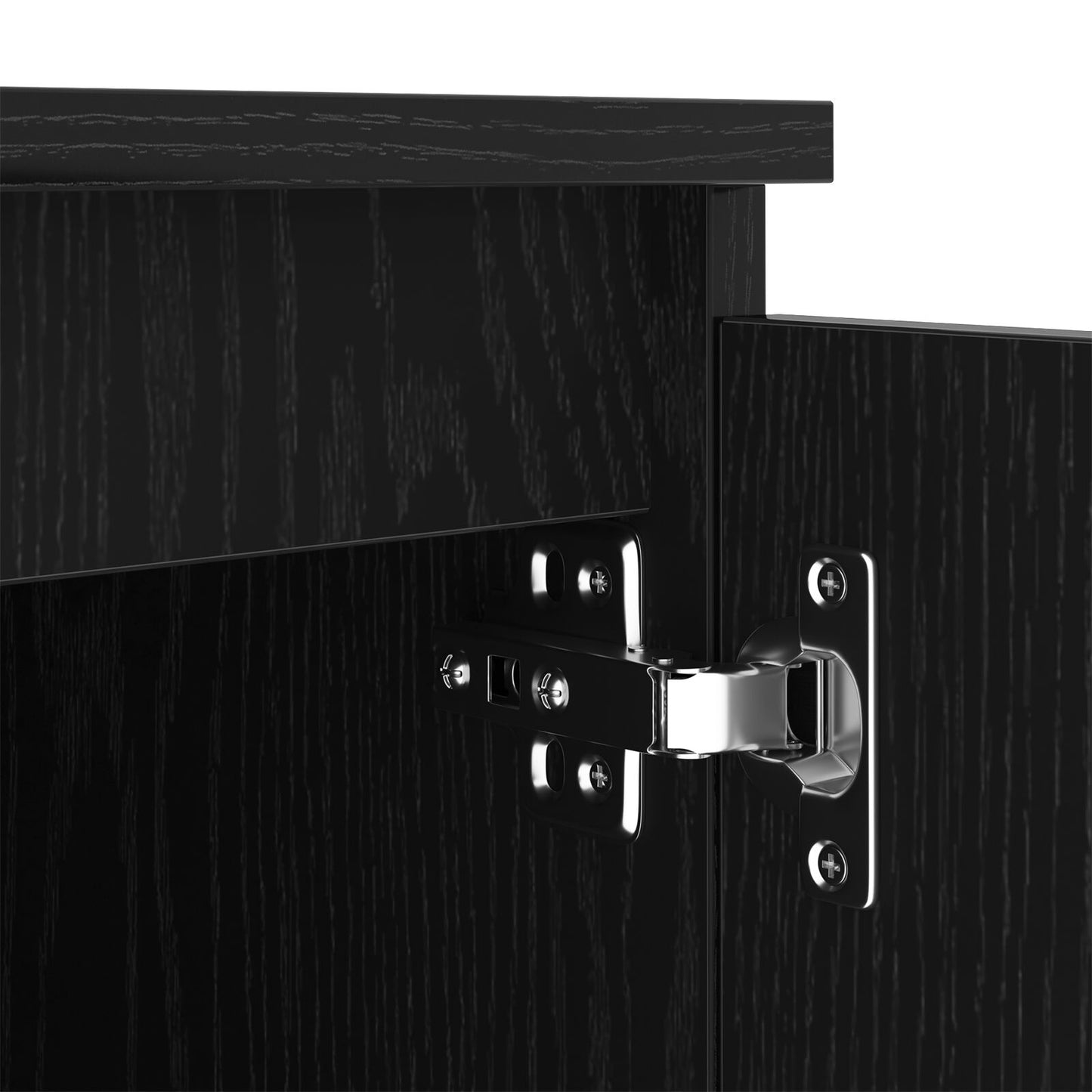 vidaXL TV-Schrank mit LED-Lichtern in Schwarz und Eiche, 140x40x35,5 cm, aus Holzwerkstoff