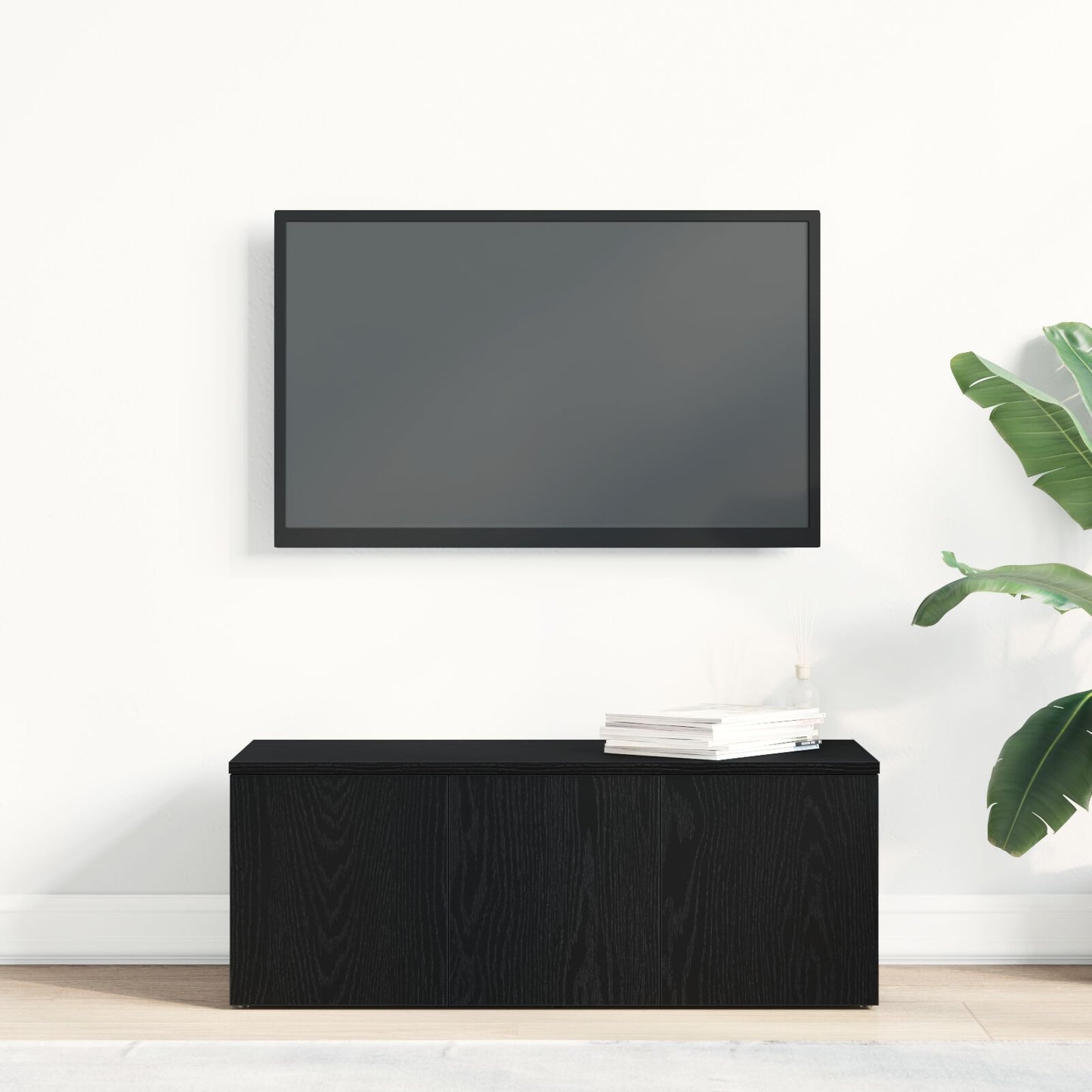 vidaXL TV-Schrank aus schwarzer Eiche, 80x34x30 cm, aus Holzwerkstoff
