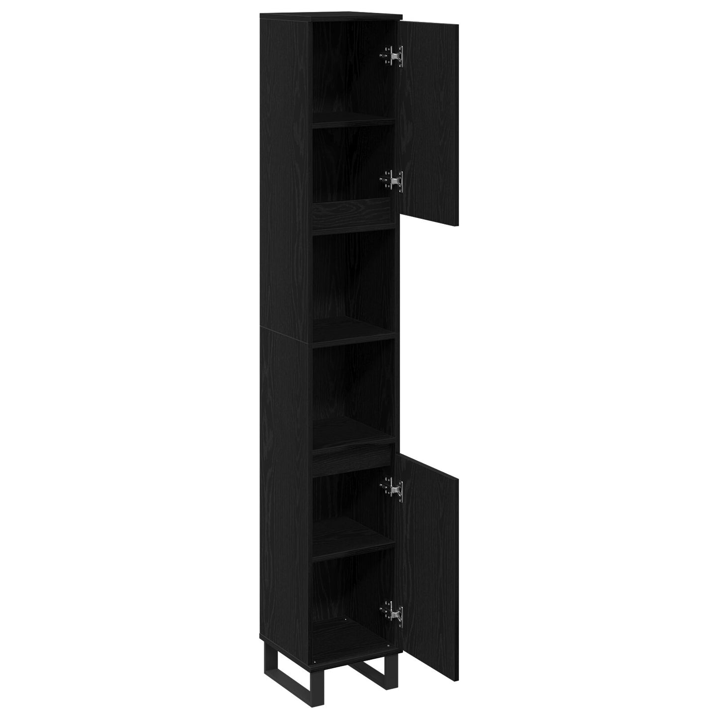 vidaXL Badezimmer Schrank Schwarz Eiche 30x30x190 cm Holzwerkstoff