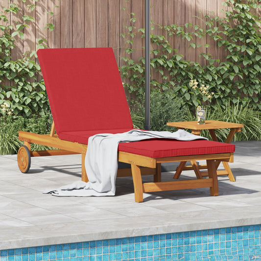 vidaXL Rollen-Sonnenliege mit Tisch und Kissen aus solidem Akazienholz