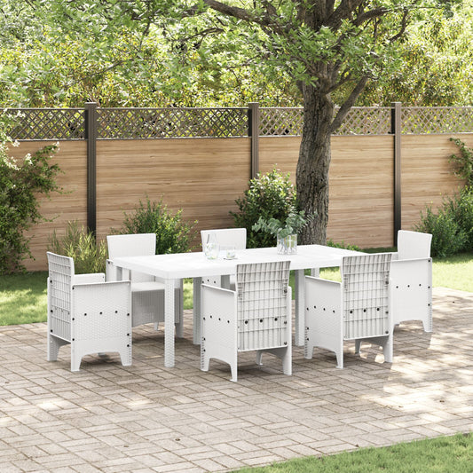 vidaXL Gartentisch Weiß 200x100x73 cm Poly Rattan
