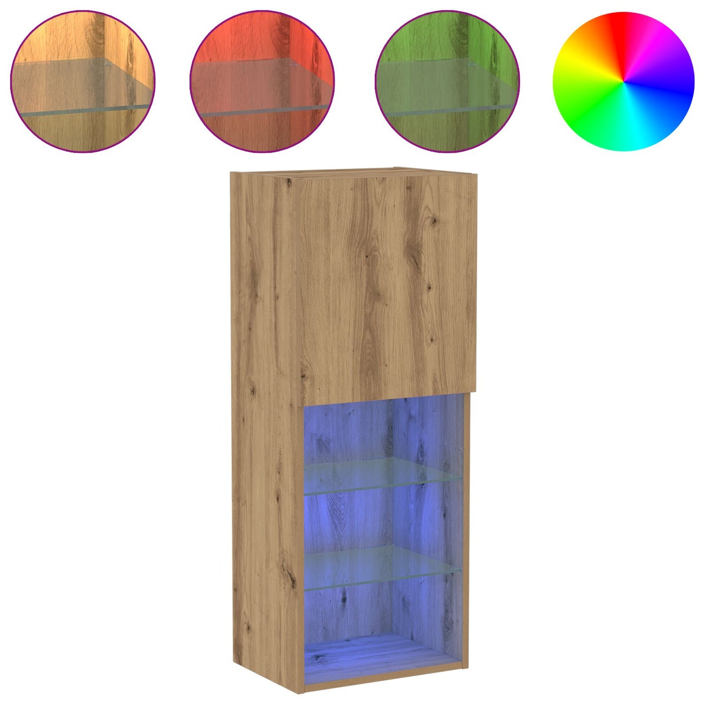 vidaXL TV-Schrank mit LED-Lichtern Artisan Eiche 40,5x30x102 cm