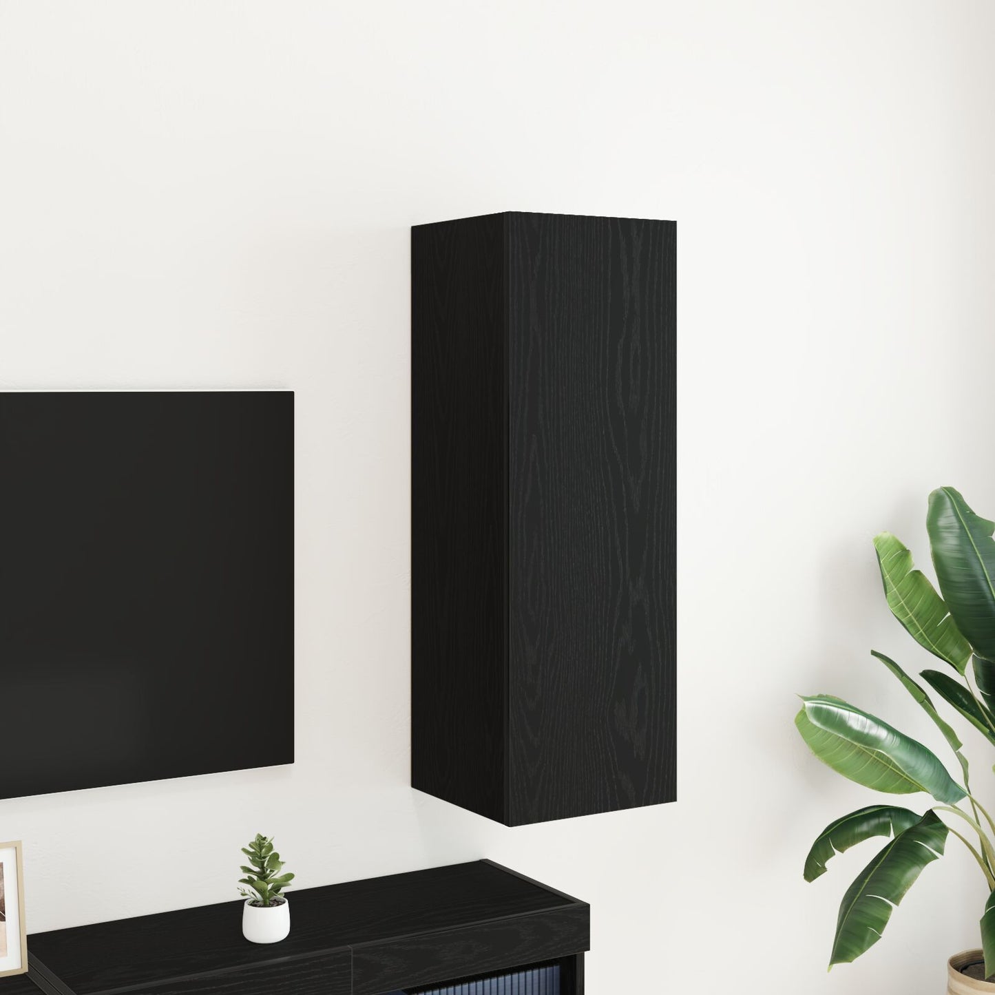 vidaXL Wand-TV-Schrank Schwarz Eiche 30,5x30x90 cm aus Holzwerkstoff