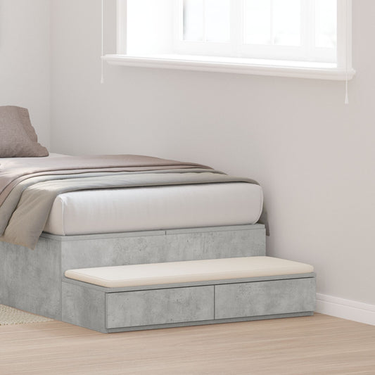 vidaXL Bettbeistellschränke Beton Grau 80x36,5x16,5 cm Spanplatte