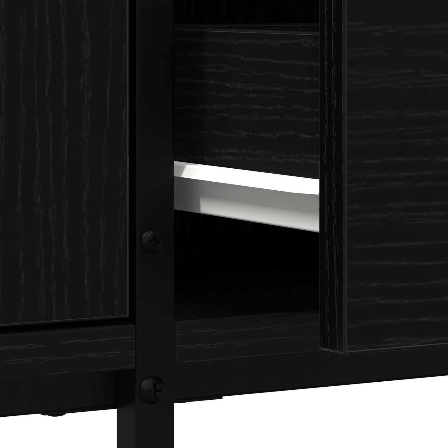 vidaXL TV-Schrank mit Schublade Schwarz Eiche 200x25x44 cm Holzwerkstoff