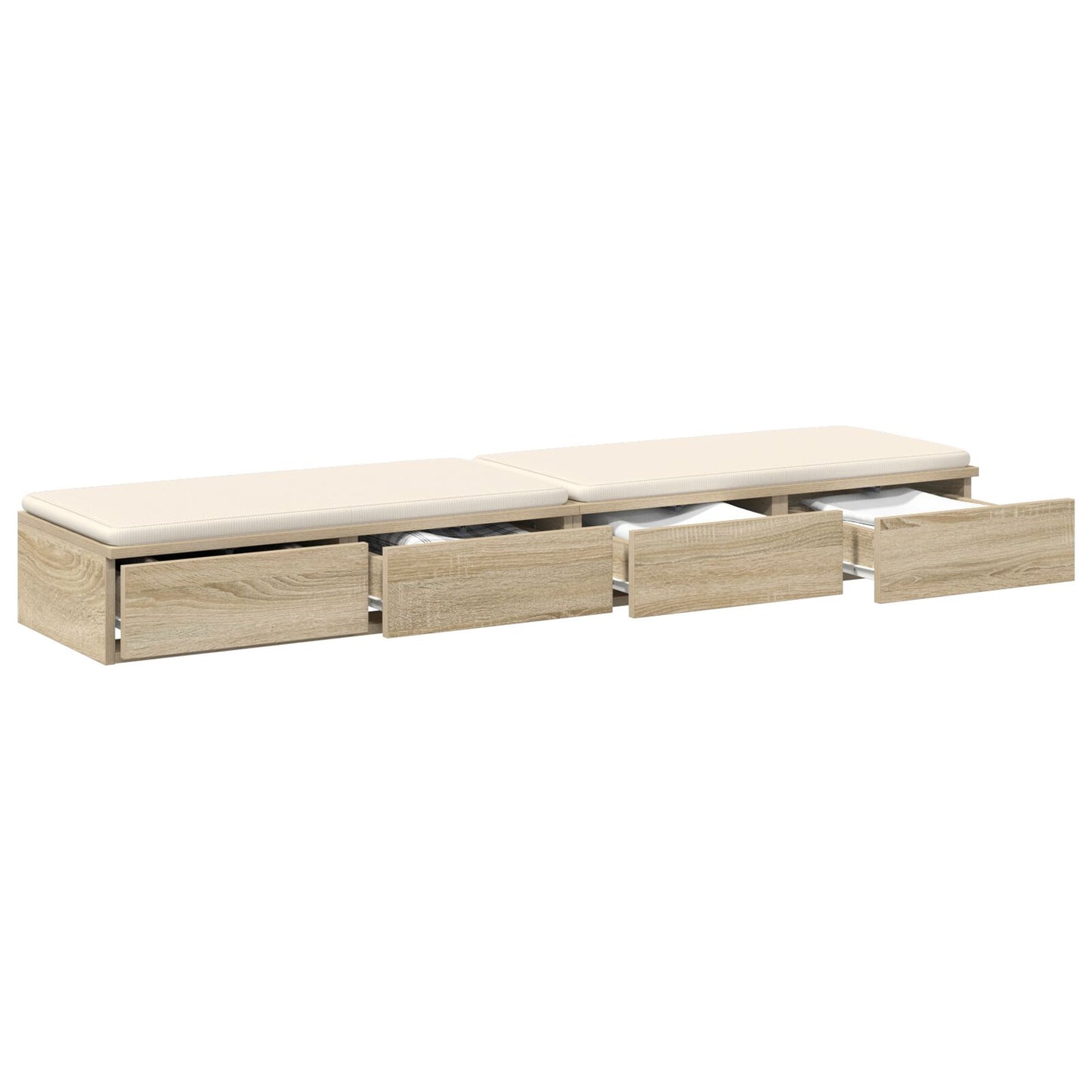 vidaXL Bettkommoden Sonoma Eiche 160x36,5x16,5 cm Holzwerkstoff