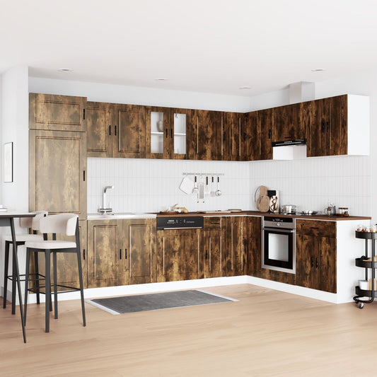vidaXL Spüle Unterschrank ""Porto"" mit Spüle Rauchescheiche 80x46x84,5 cm Ingenieurholz