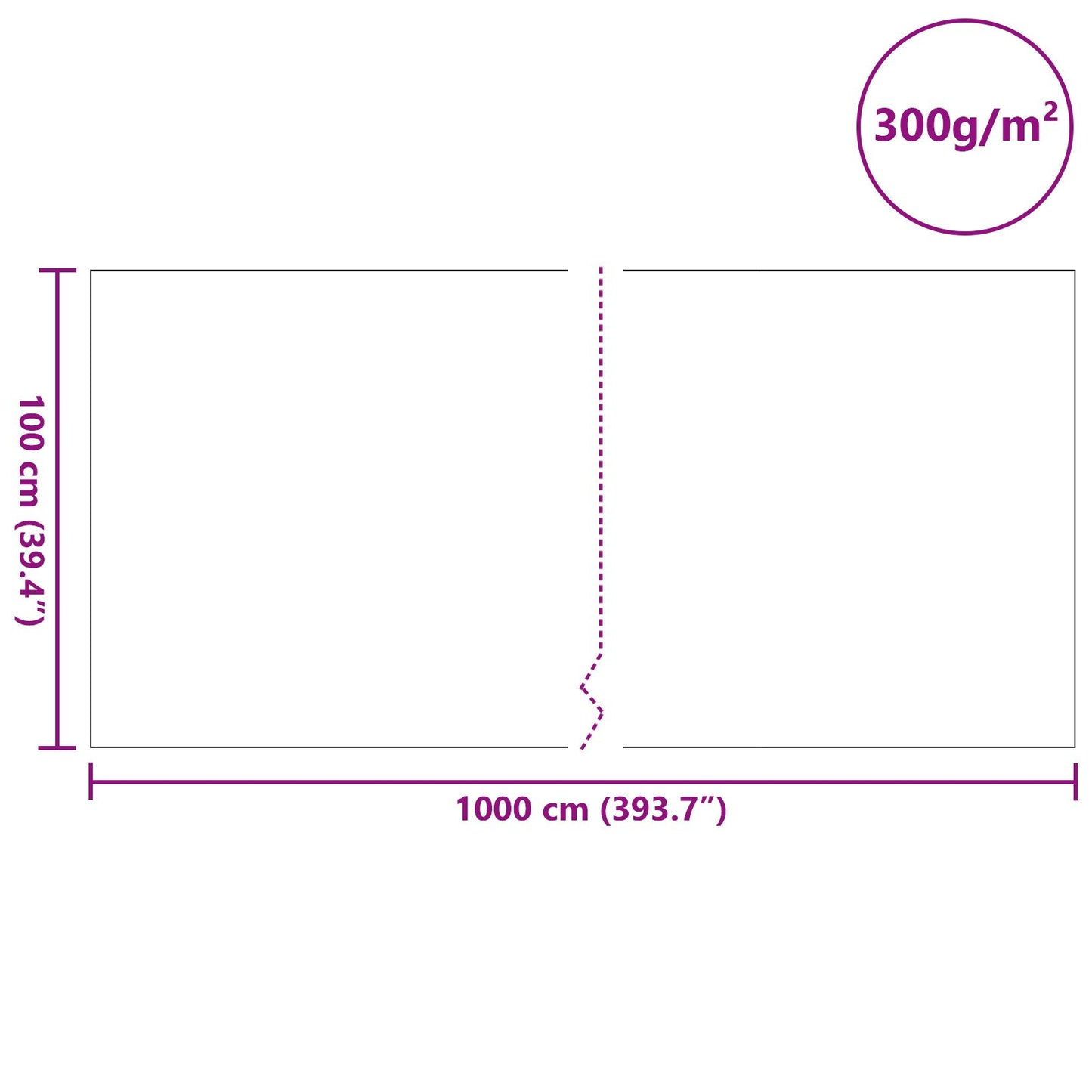 vidaXL Teichvlies 300 g/㎡ 1x10 m