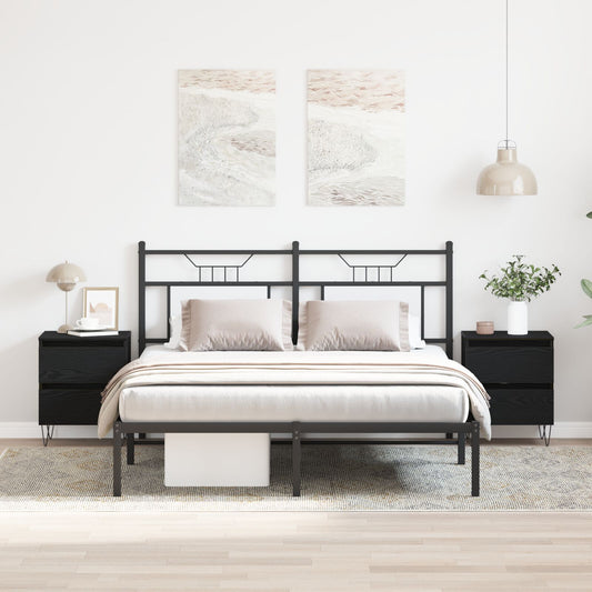 vidaXL Nachtkabinette 2 Stk. schwarze Eiche 40x35x50 cm Holzwerkstoff