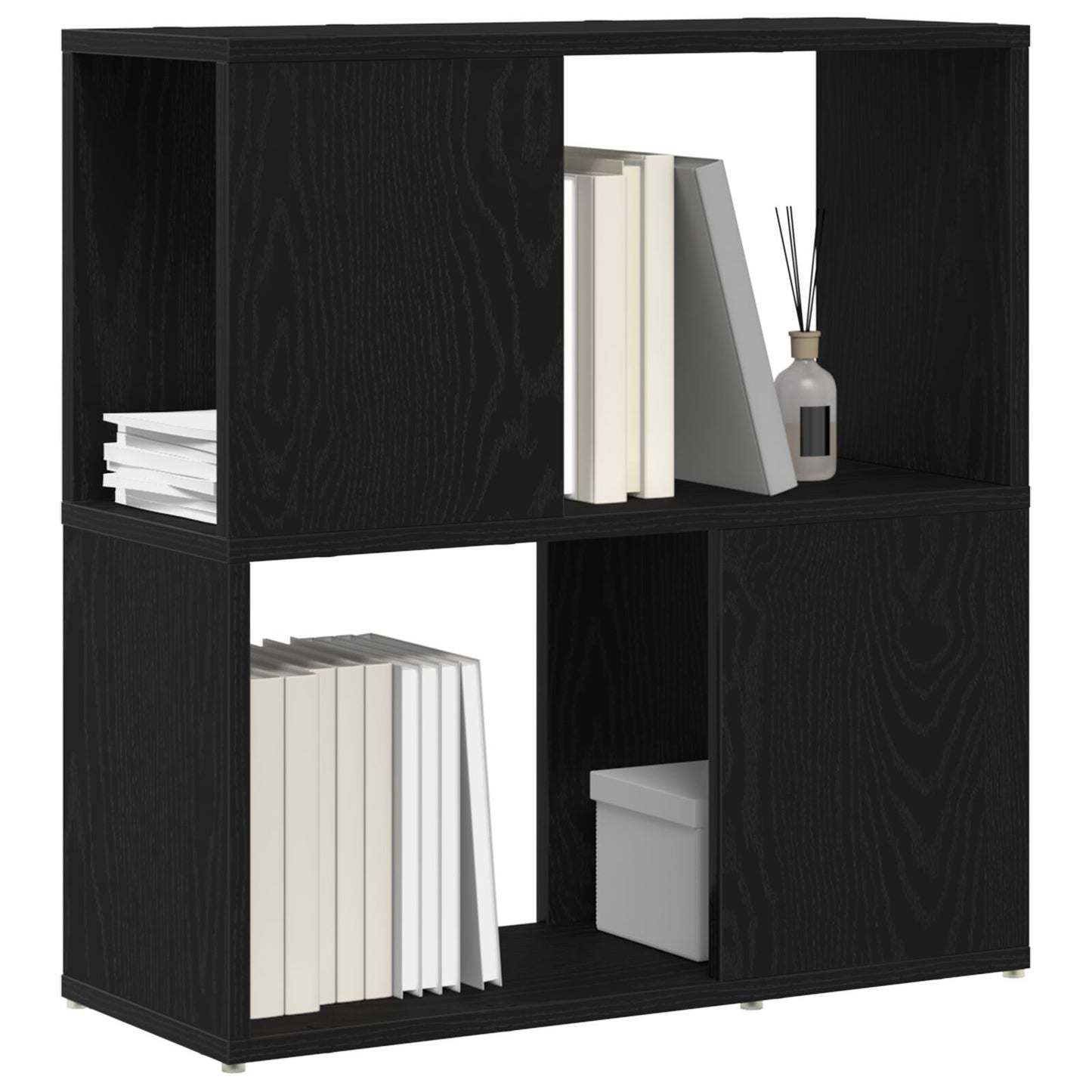 vidaXL Bücherregal Schwarz Eiche 60x24x63 cm Holzwerkstoff