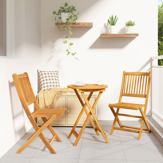 vidaXL 3-teiliges Garten Bistro Set aus massivem Akazienholz