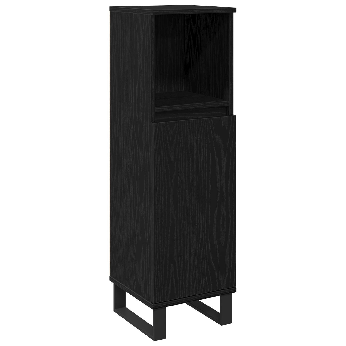 vidaXL Badezimmer Schrank Schwarz Eiche 30x30x100 cm Holzwerkstoff