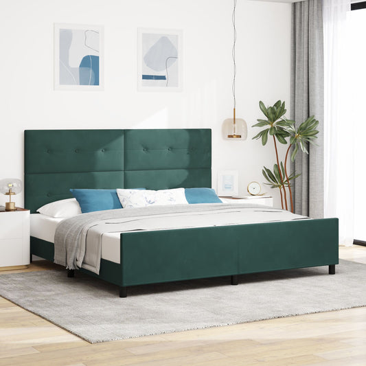 vidaXL Bettgestell Dunkelgrün 200x200 cm Samt