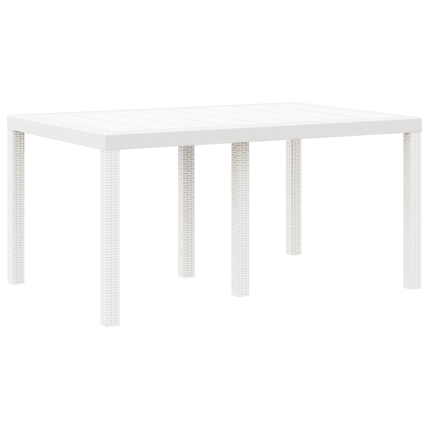 vidaXL 5-teiliges Garten Essset Weiß Poly-Rattan