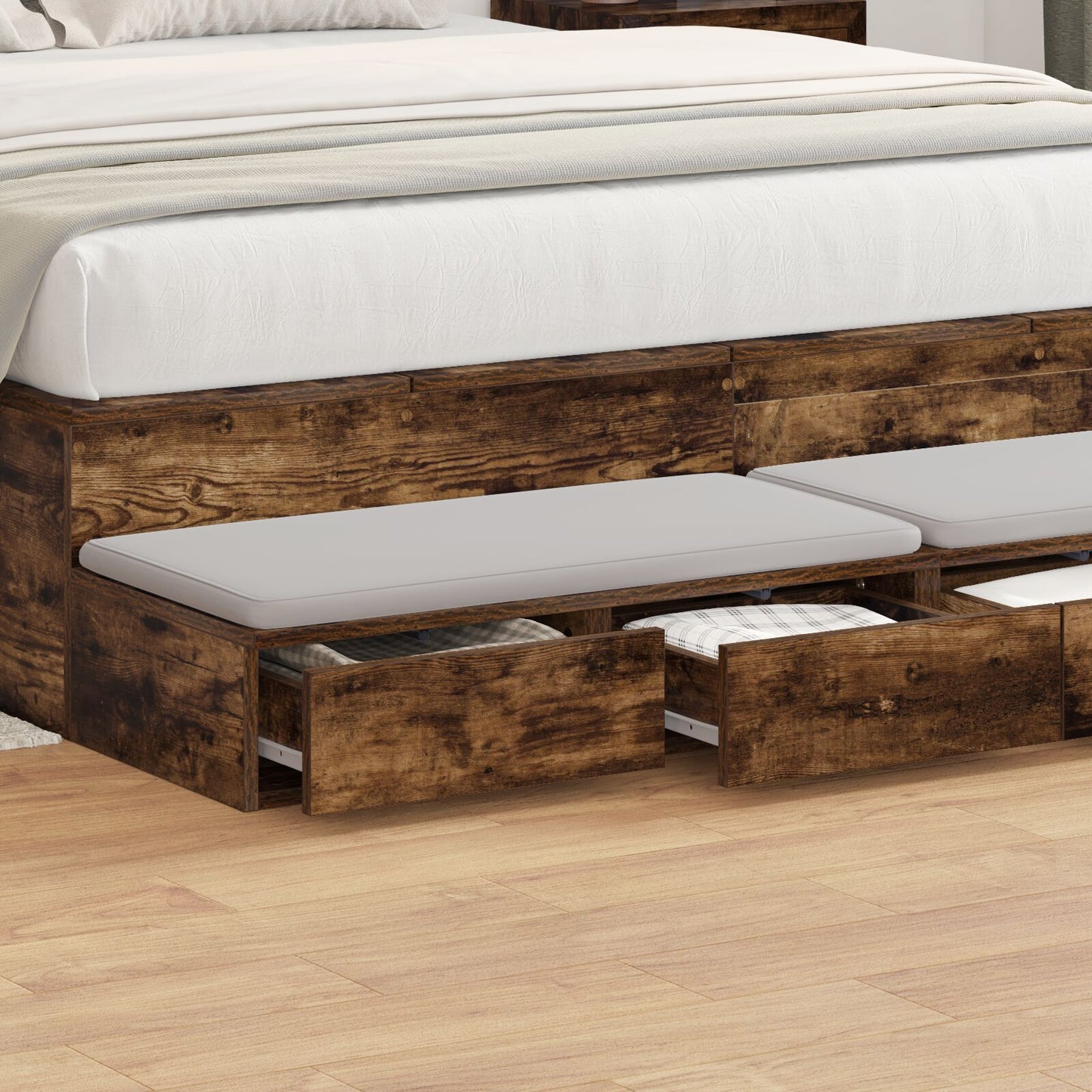 vidaXL Nachttisch Geräucherte Eiche Holzwerkstoff 160 x 36,5 x 16,5 cm