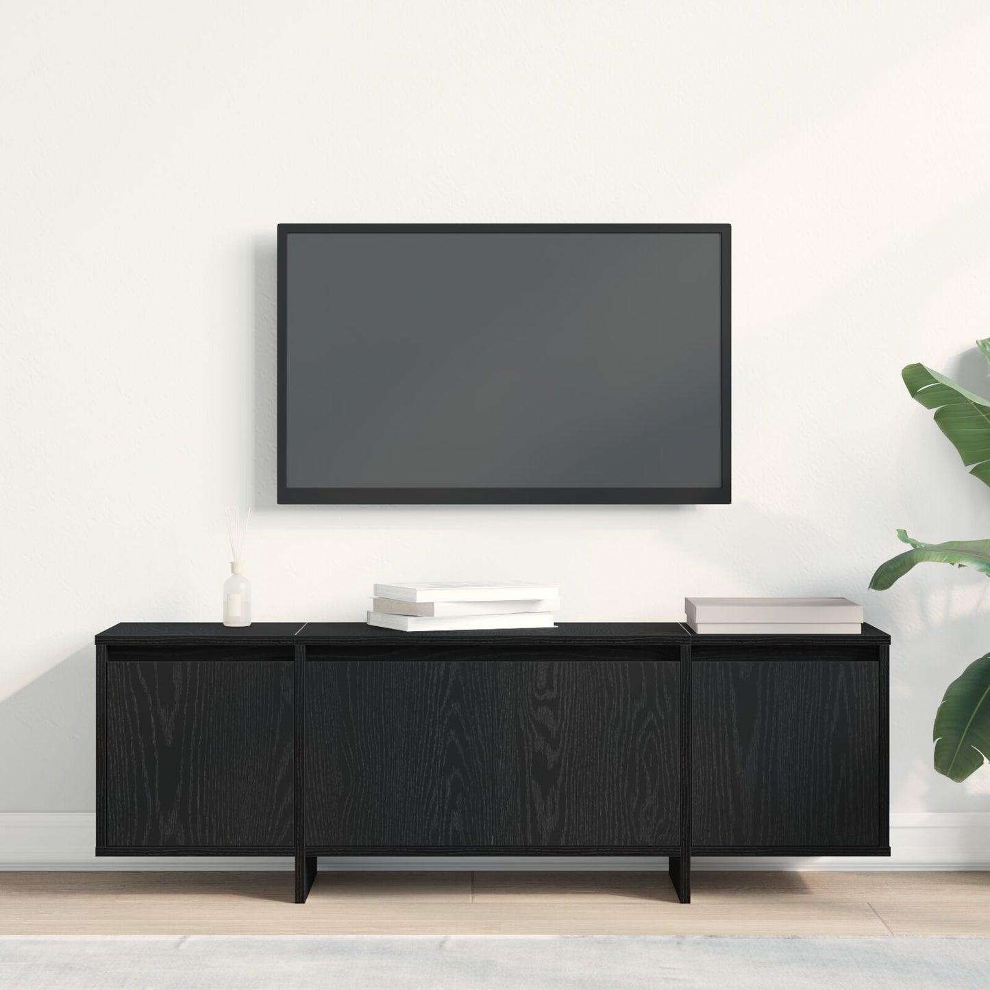 vidaXL TV-Schrank Schwarz Eiche 120x30x40,5 cm Holzwerkstoff
