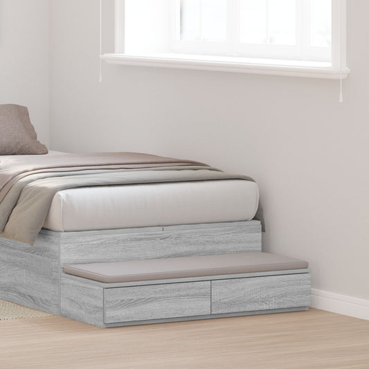 vidaXL Bettkommoden Grau Sonoma 80x36,5x16,5 cm Holzwerkstoff
