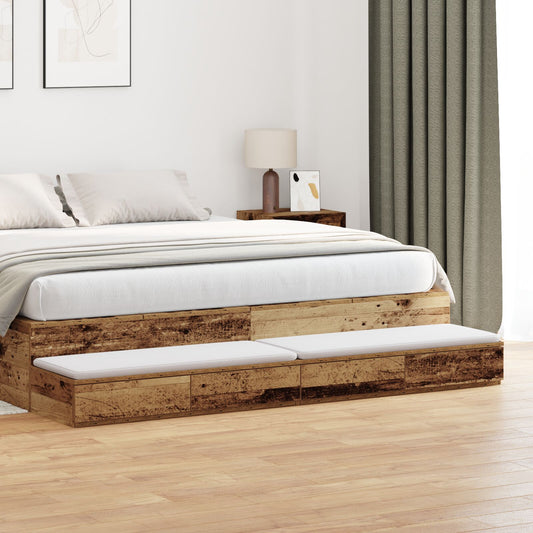 vidaXL Bett-Schubladen Alteiche 180x36,5x16,5 cm Holzwerkstoff
