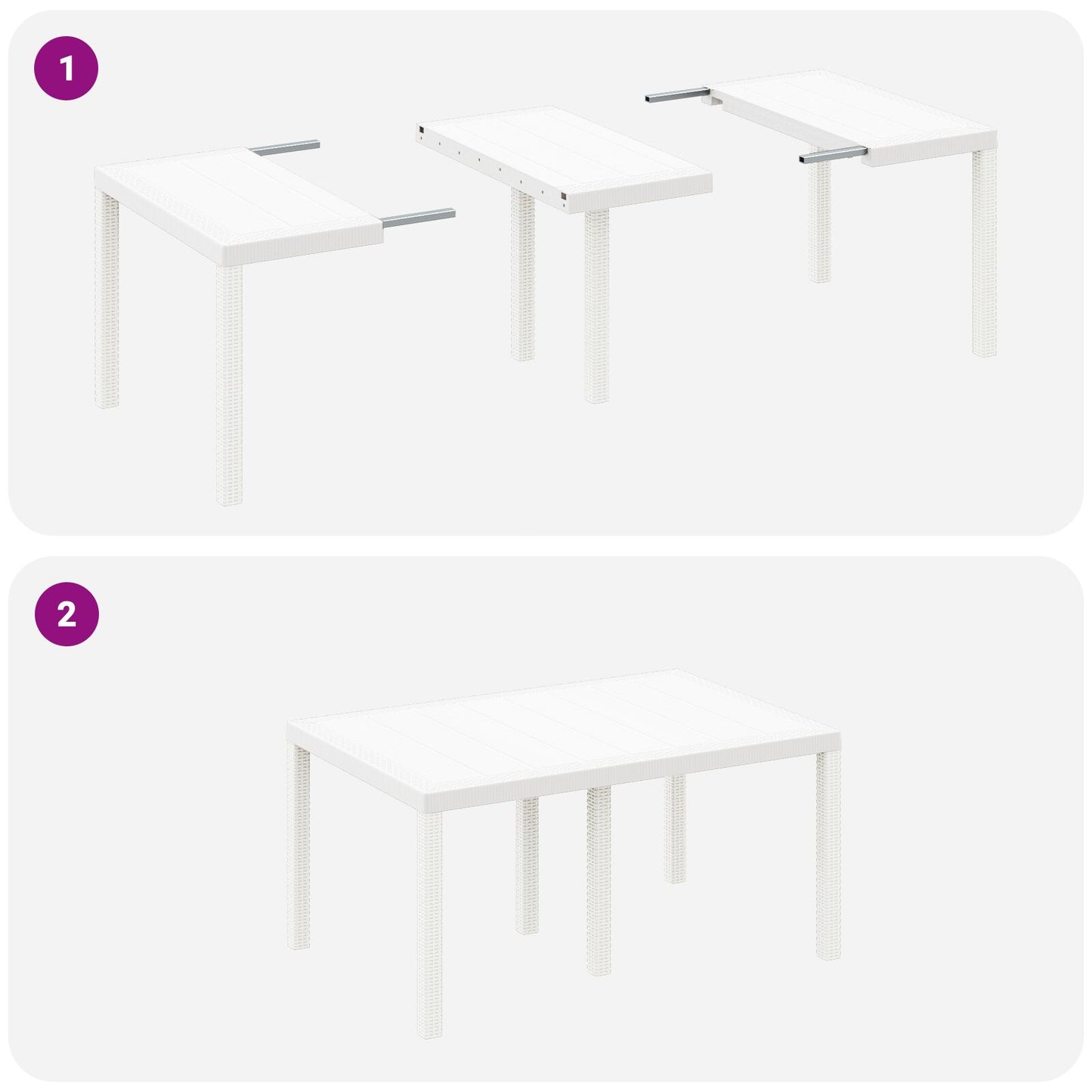 vidaXL 5-teiliges Garten Essset Weiß Poly-Rattan