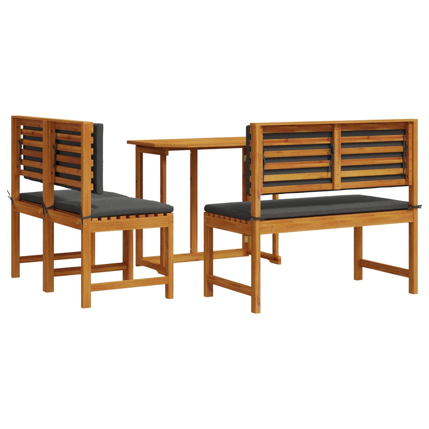 vidaXL 4-teiliges Garten-Esszimmer-Set mit Kissen aus massivem Akazienholz