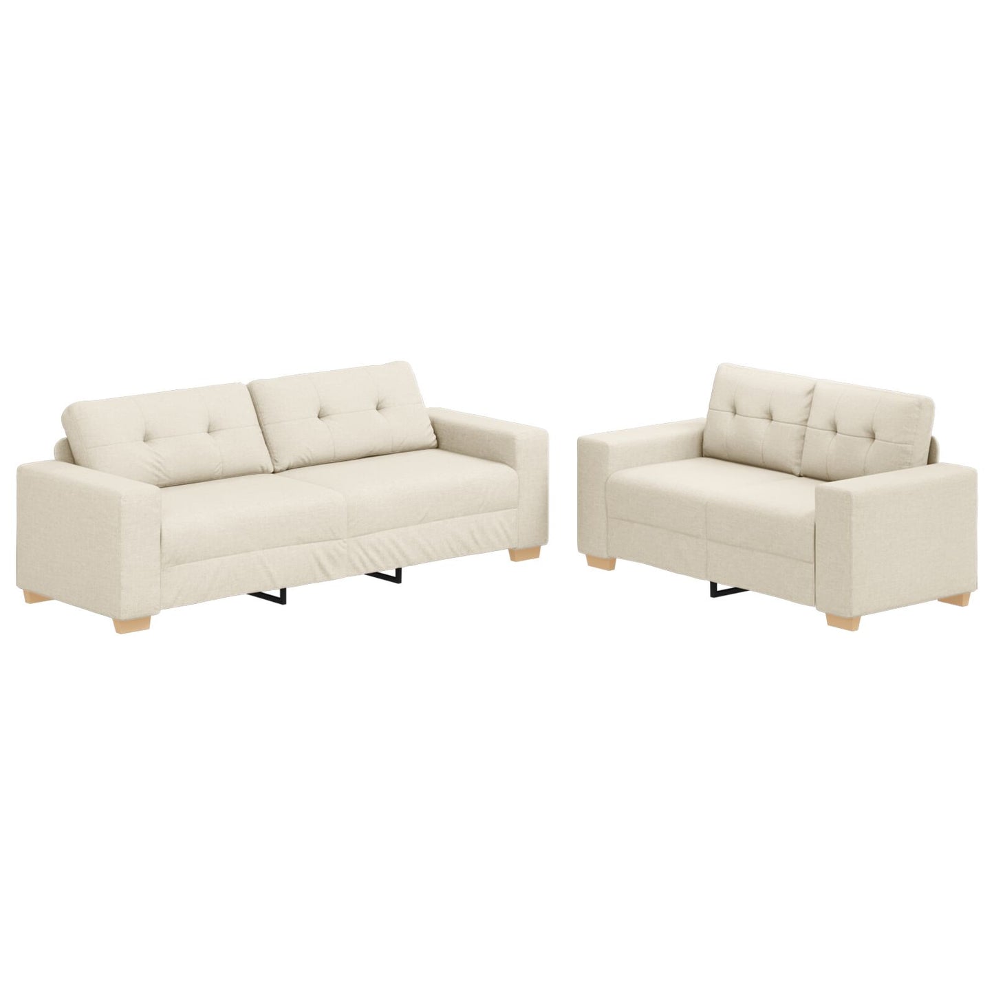 vidaXL 2-teiliges Sofaset mit Kissen Leinen