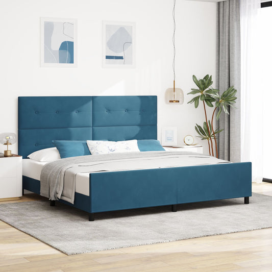 vidaXL Bettgestell Dunkelblau 200x200 cm Samt