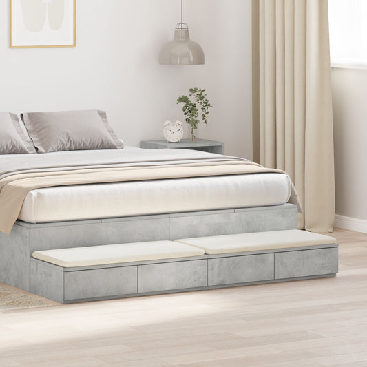 vidaXL Nachttisch Beton grau Holzwerkstoff 150 x 36,5 x 16,5 cm