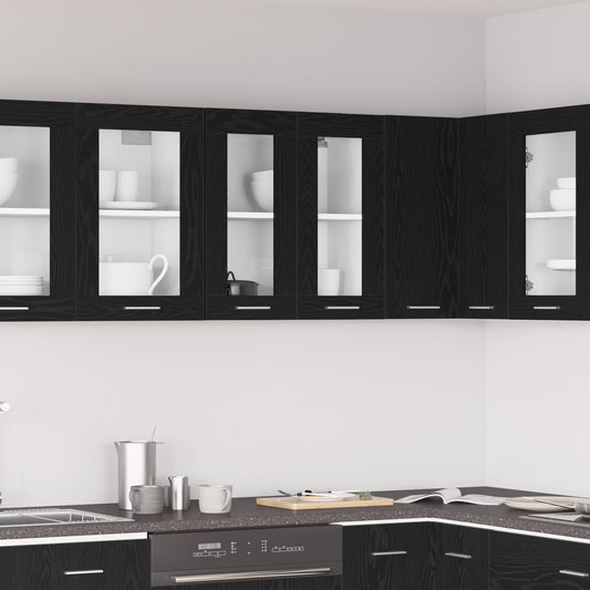 vidaXL Wandglasvitrine in Schwarz-Eiche - 60x31x60 cm