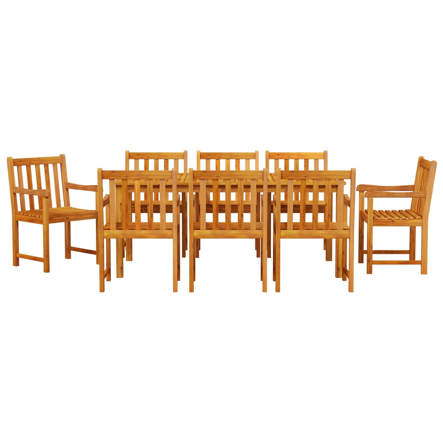 vidaXL 9-teiliges Garten-Esszimmer-Set aus massiven Akazienholz