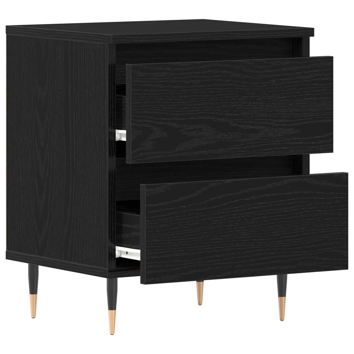 vidaXL Nachttische 2 Stück Schwarz Eiche 40x35x50 cm Spanplatte