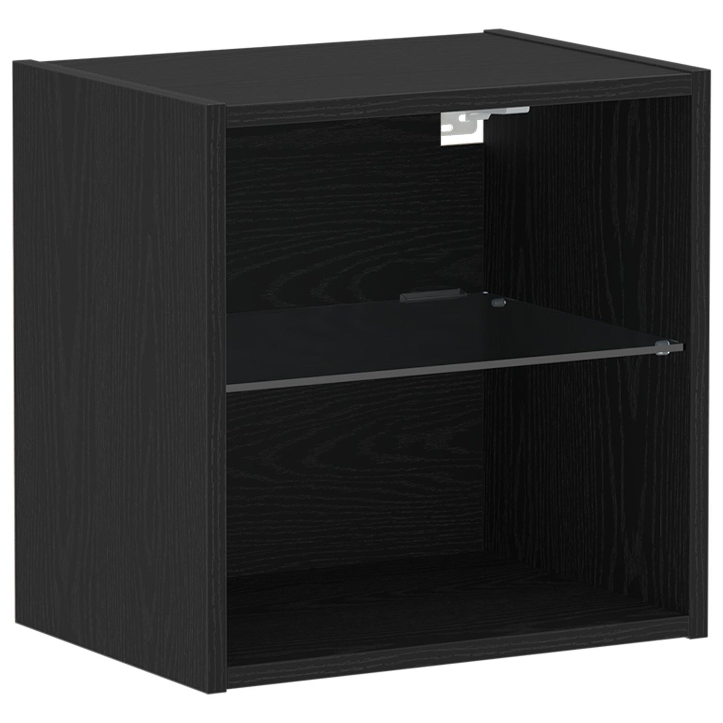 vidaXL Wandschränke mit LED-Lichtern 2 Stück Schwarz Eiche 40x30x30 cm