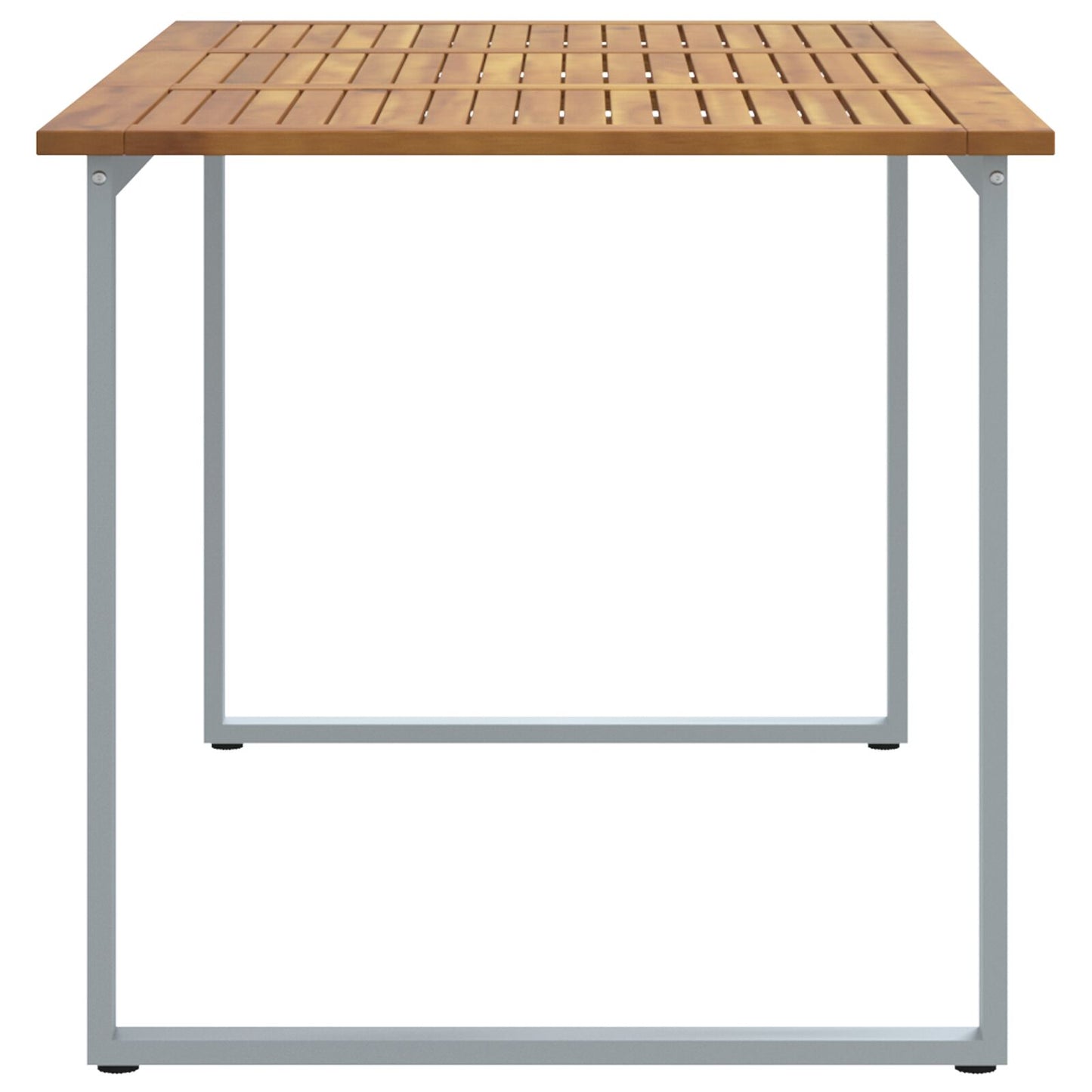vidaXL Gartentisch Grau 160x80x75 cm Stahl & Massivholz Akazie