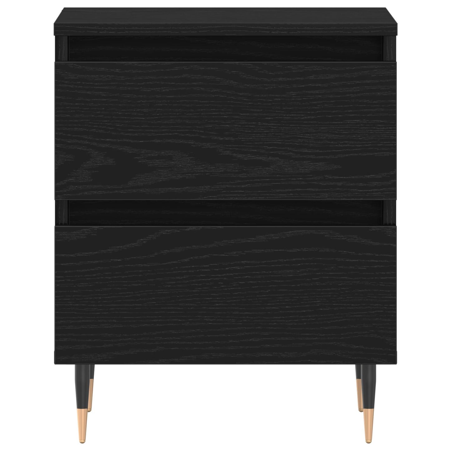 vidaXL Nachttische 2 Stück Schwarz Eiche 40x35x50 cm Spanplatte