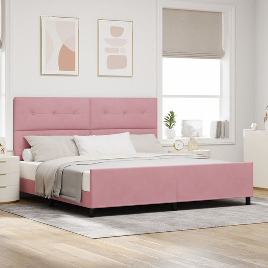 vidaXL Bettgestell Rosa 200x200 cm Samt
