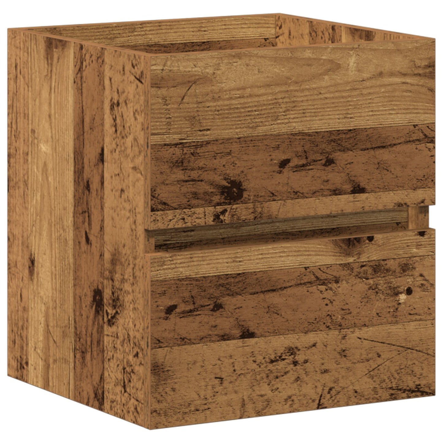 vidaXL Waschbeckenunterschrank mit eingebautem Becken Schwarze Eiche Ingenieure Holz, vidaXL Waschbeckenunterschrank Alter Holz 41x38,5x45 cm Ingenieure Holz