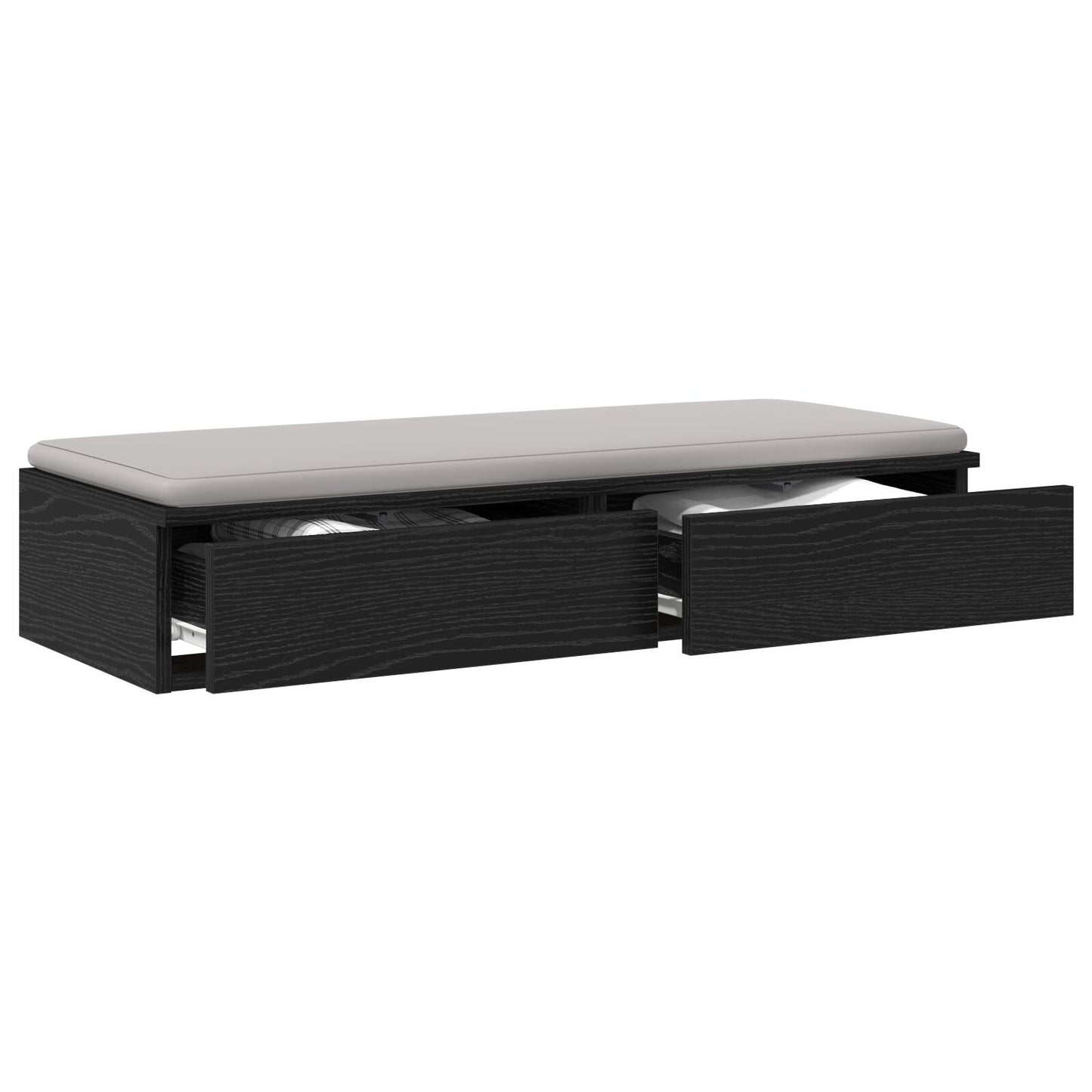 vidaXL Bett-Schubladen Schwarz 75x36,5x16,5 cm Holzwerkstoff
