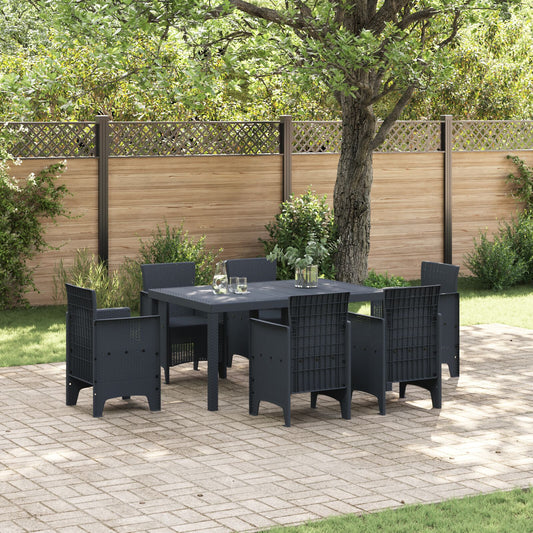 vidaXL Outdoor Tisch Anthrazit Kunststoff Medium Langlebig