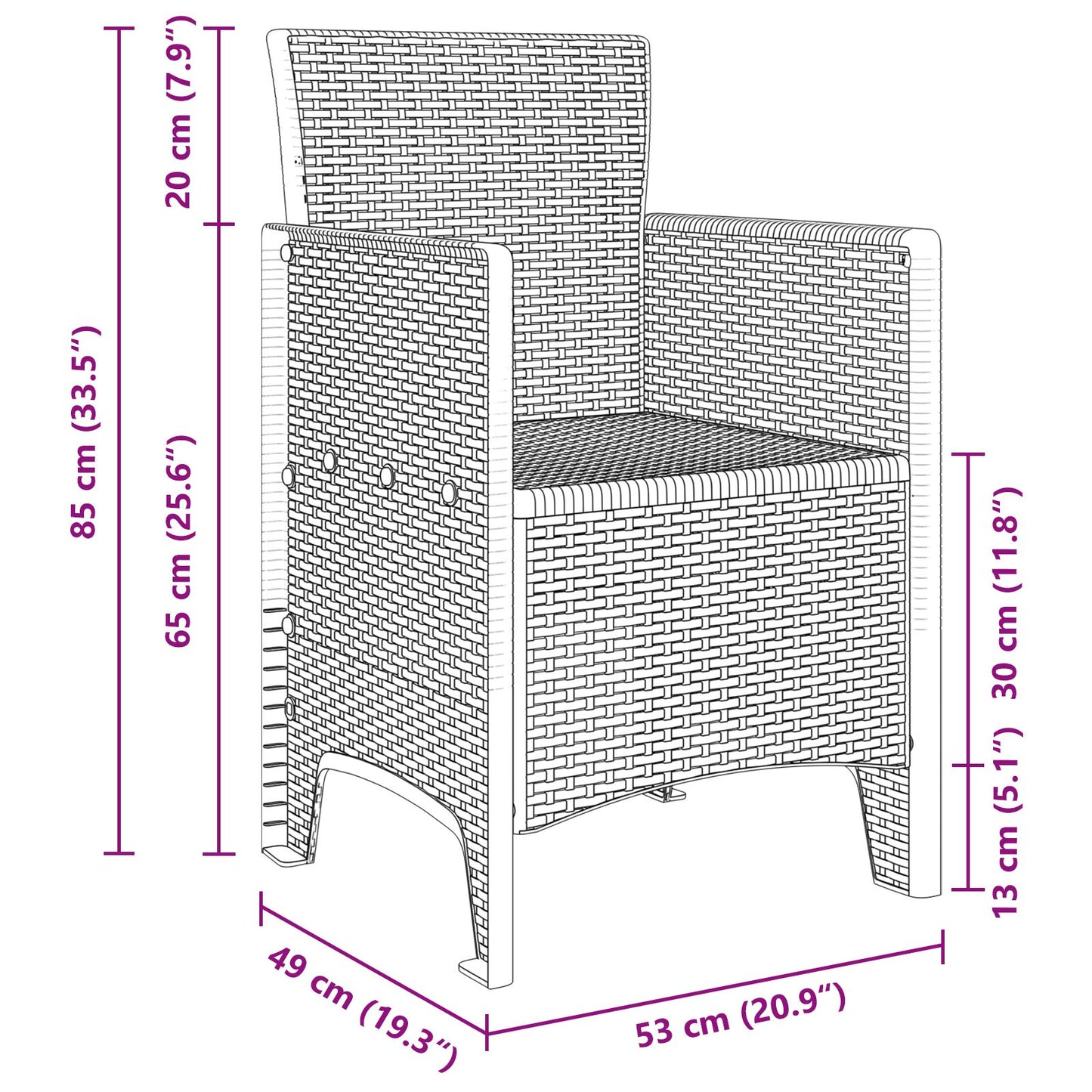 vidaXL 9-teiliges Garten Essset Anthrazit Poly-Rattan