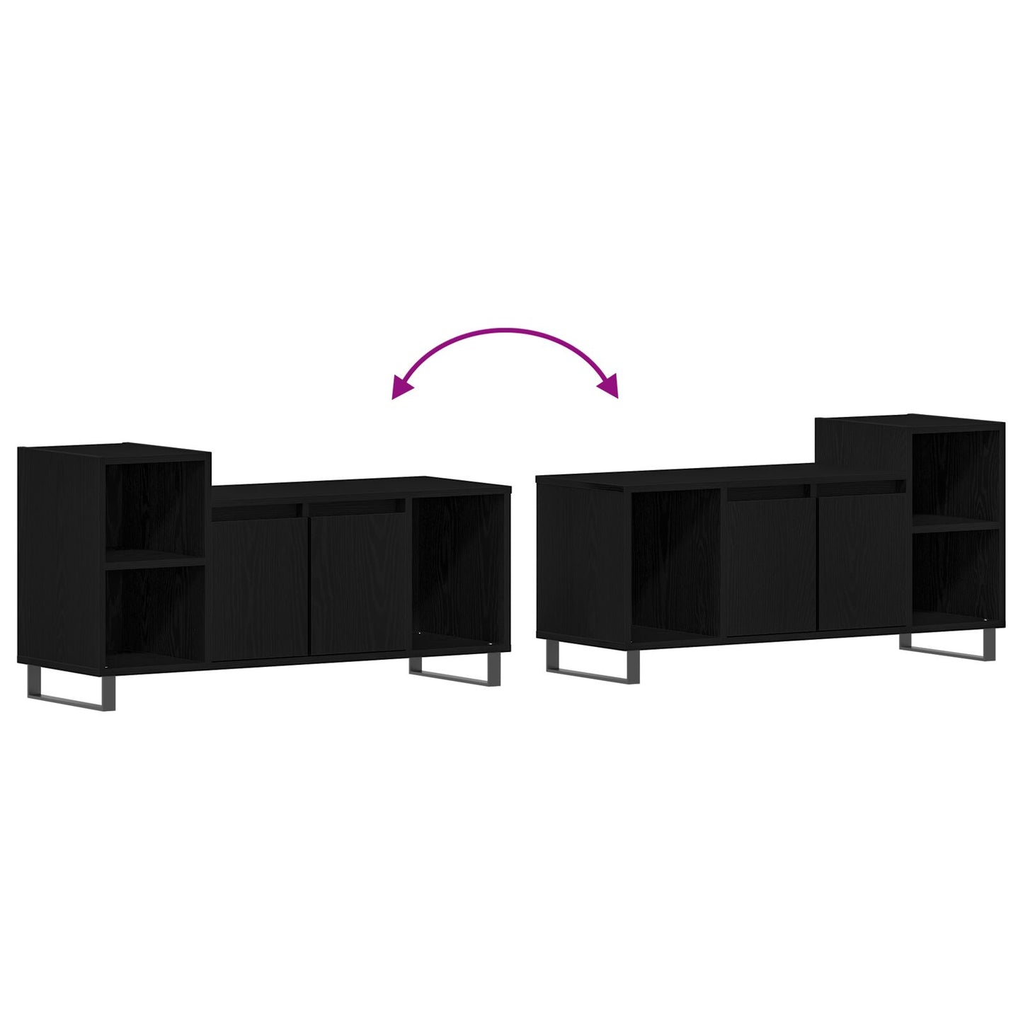 vidaXL TV-Bank Schwarz Eiche 100x35x55 cm Werkstoff