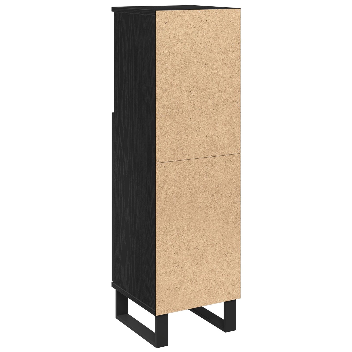 vidaXL Badezimmer Schrank Schwarz Eiche 30x30x100 cm Holzwerkstoff