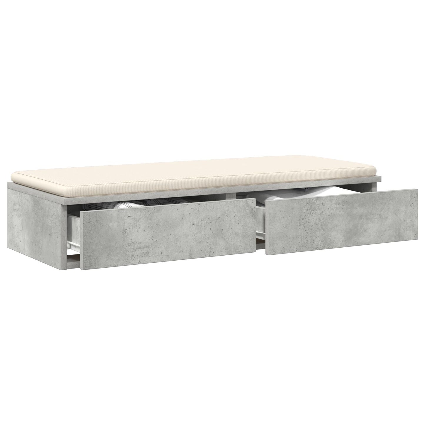 vidaXL Bettbeistellschränke Beton Grau 80x36,5x16,5 cm Spanplatte